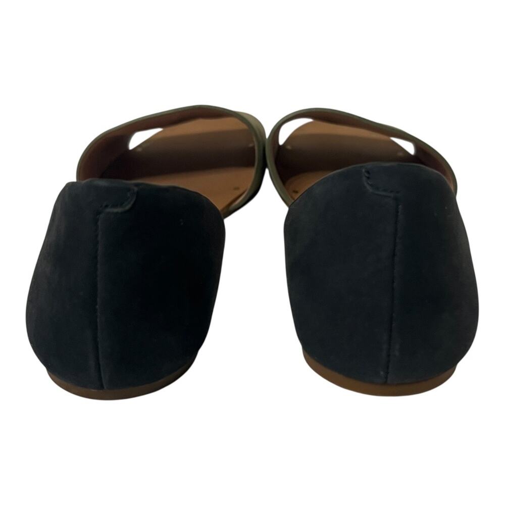 Madewell Thea Olive Green & Navy Flat Leather Sandals Size 7 - Picture 5 of 10